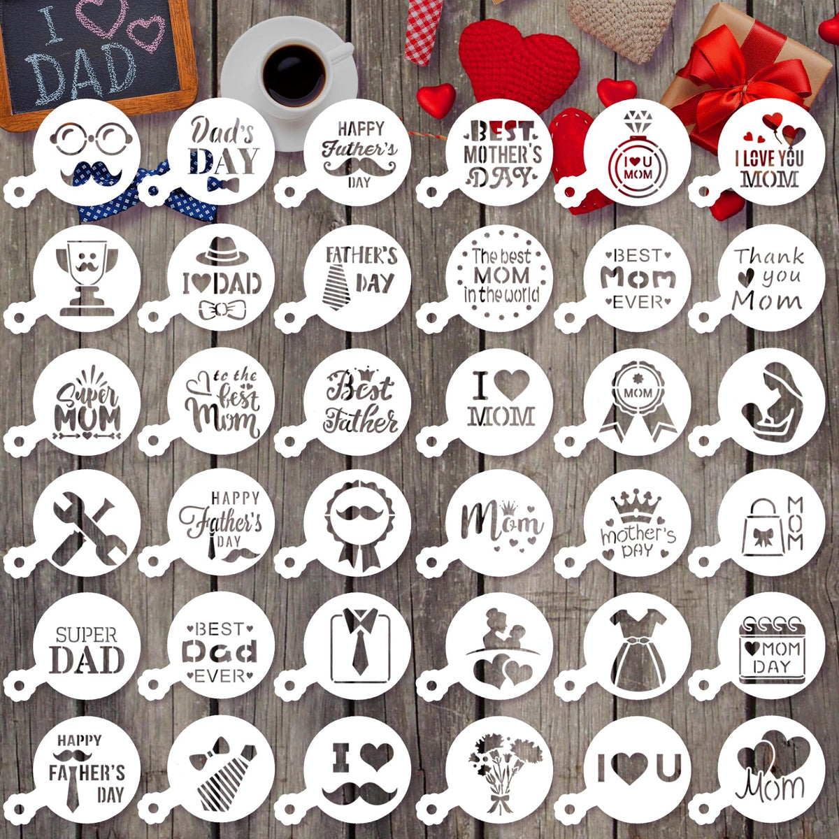 JULBEAR 36 Pcs Holiday Cookie Cake Stencils Baking Templates