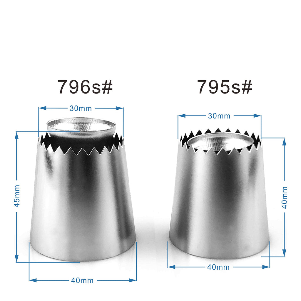 FantasyDay Cake Decorating Set, 2 Pieces Stainless Steel Icing Piping Nozzles Tips Kit with Reusable Piping Bag - Christmas Birthdays Anniversary Wedding Cakes Cookies Dessert Pastry DIY Making Tools