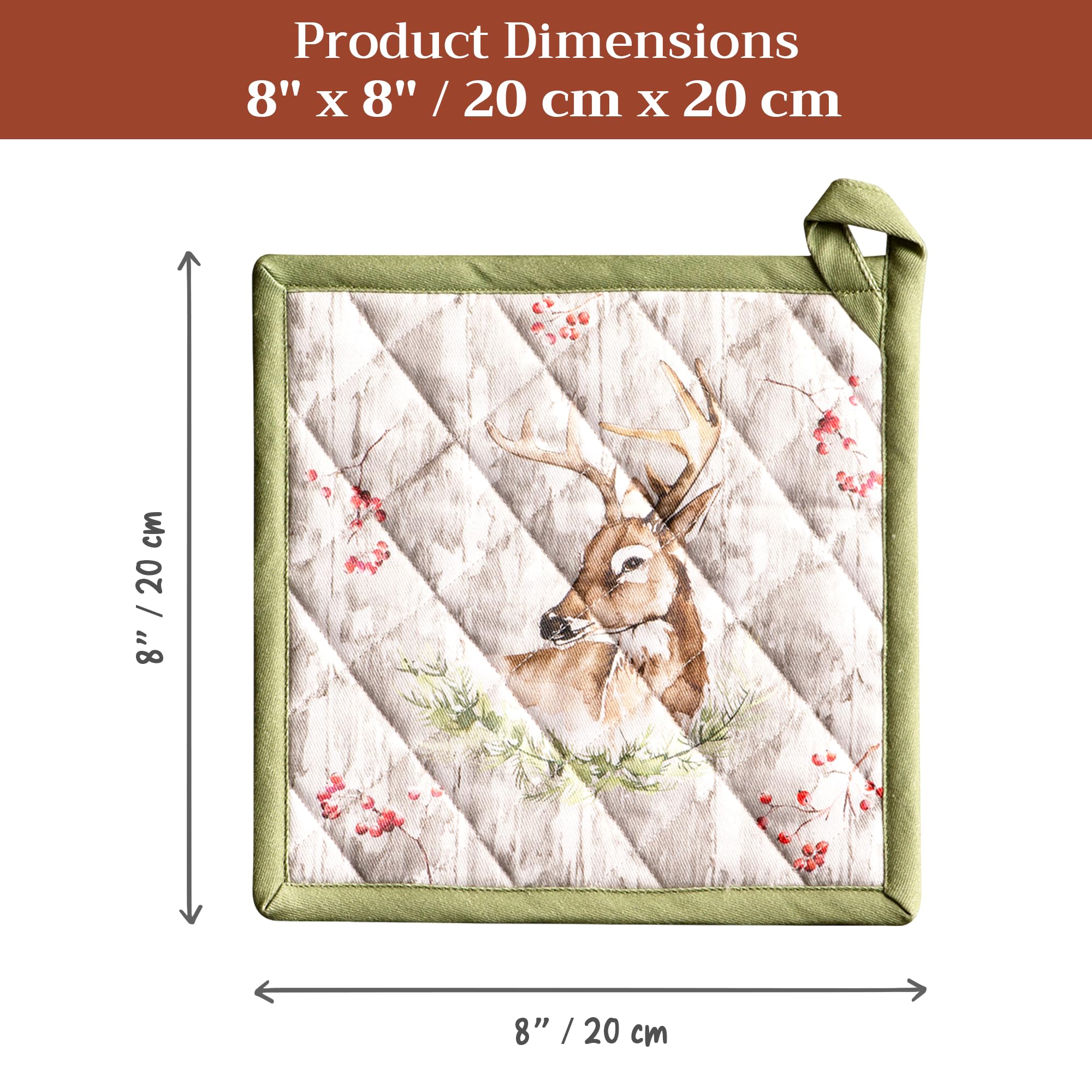 Maison d' Hermine Pot Holders 100% Cotton Potholders (8" x 8", Pack of 1)