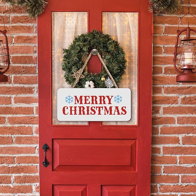 21 PCS Merry Christmas Stencils for Painting Christmas Stencils Template Plastic Reusable Template for Xmas Decor Fabric Canvas Furniture, Wall, Window, Fabric, Wood DIY Home Decor