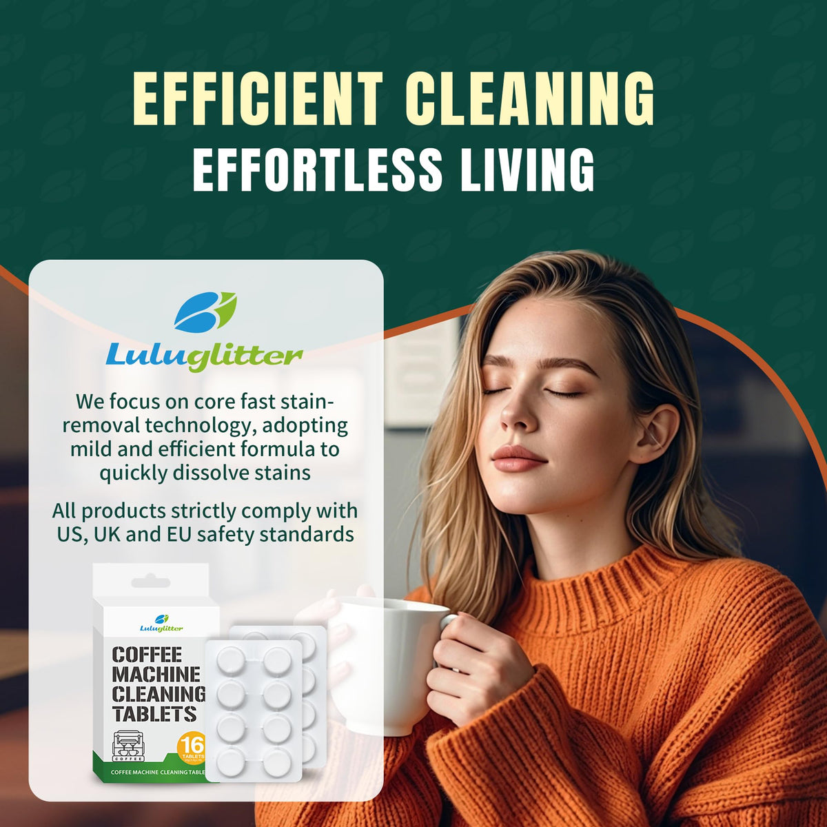 Espresso Machine Cleaning Tablet Coffee Maker Cleaner Blister 16tab