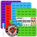 RUGVOMWM Gummy Bear Silicone Candy Molds - Set of 4 Gummy Bear Mold Trays with Dropper, Fun Making Gummy Bears with Non Stick Silicone Candy Molds, Perfect Silicone Molds for Gummy Bear Candy…