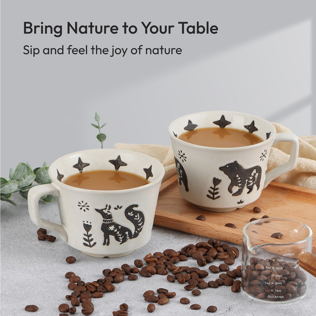 LINVIA 11 oz Ceramic Coffee Mug, Stoneware Teacup with Handle