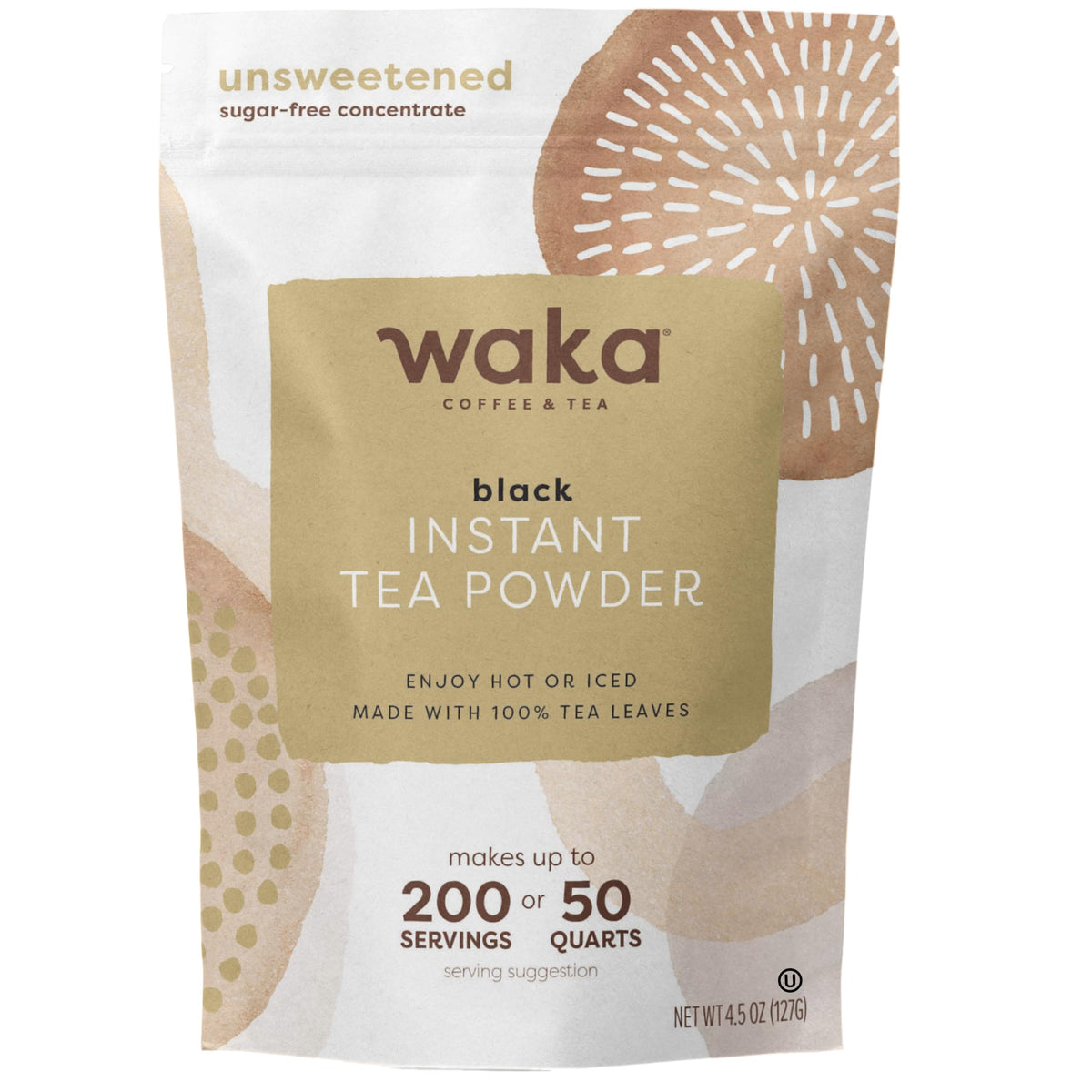Waka Decaf Instant Black Tea Powder, Unsweetened, 4.5 oz