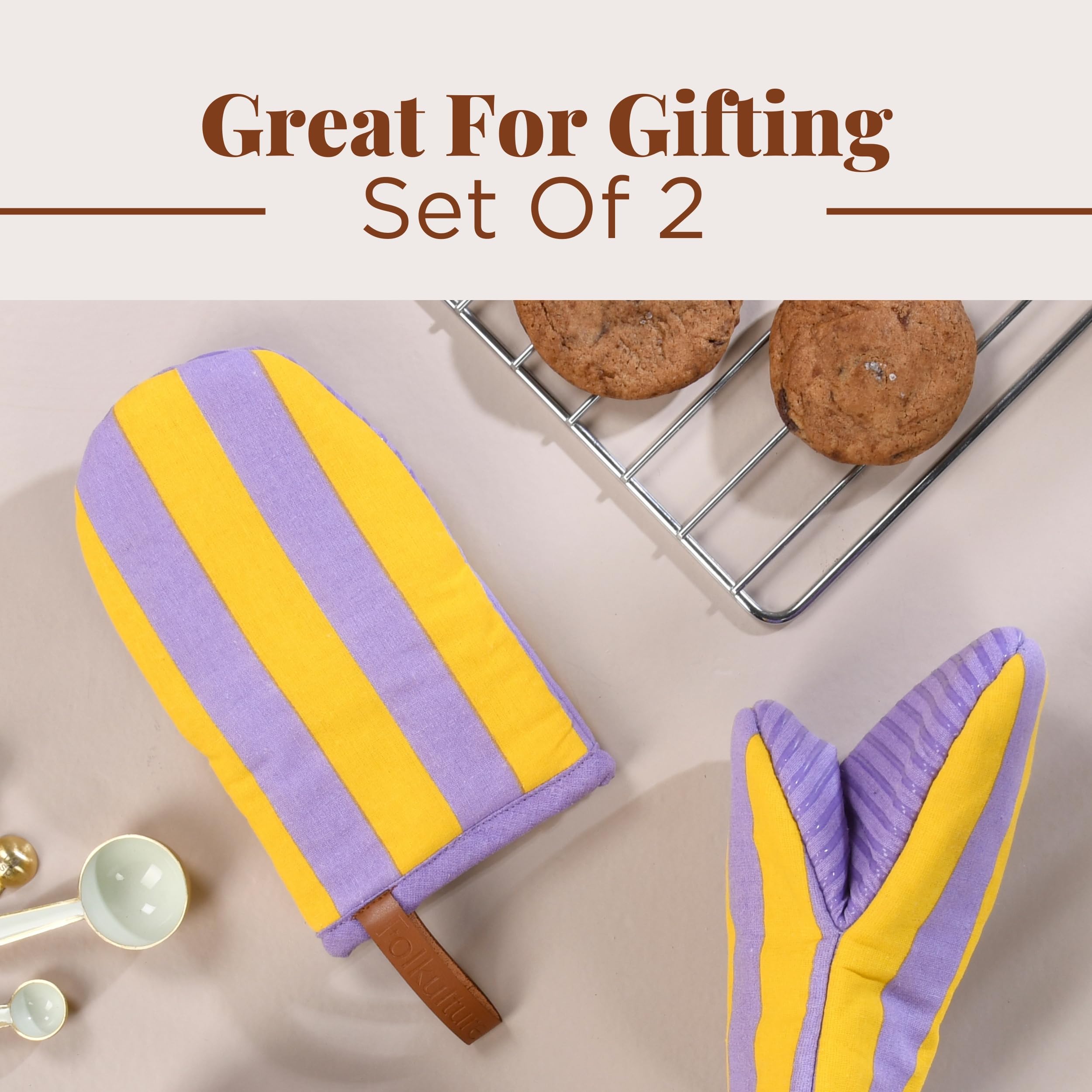 Folkulture Halloween Oven Mitts, Set of 2, Heat Resistant - (5.75"x9")