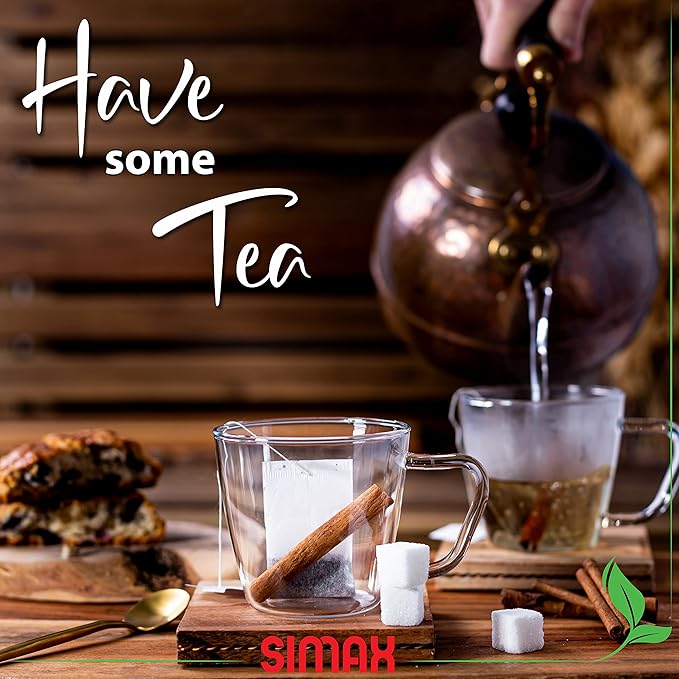 SIMAX Small Clear Glass Coffee Mug Set of 6 - 7 Ounce Heat Safe Borosilicate Tea Cups With Handles for Cappuccino