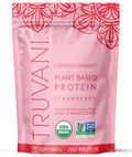 Truvani Organic Plant Based Protein Powder | Strawberry | 10 Servings
