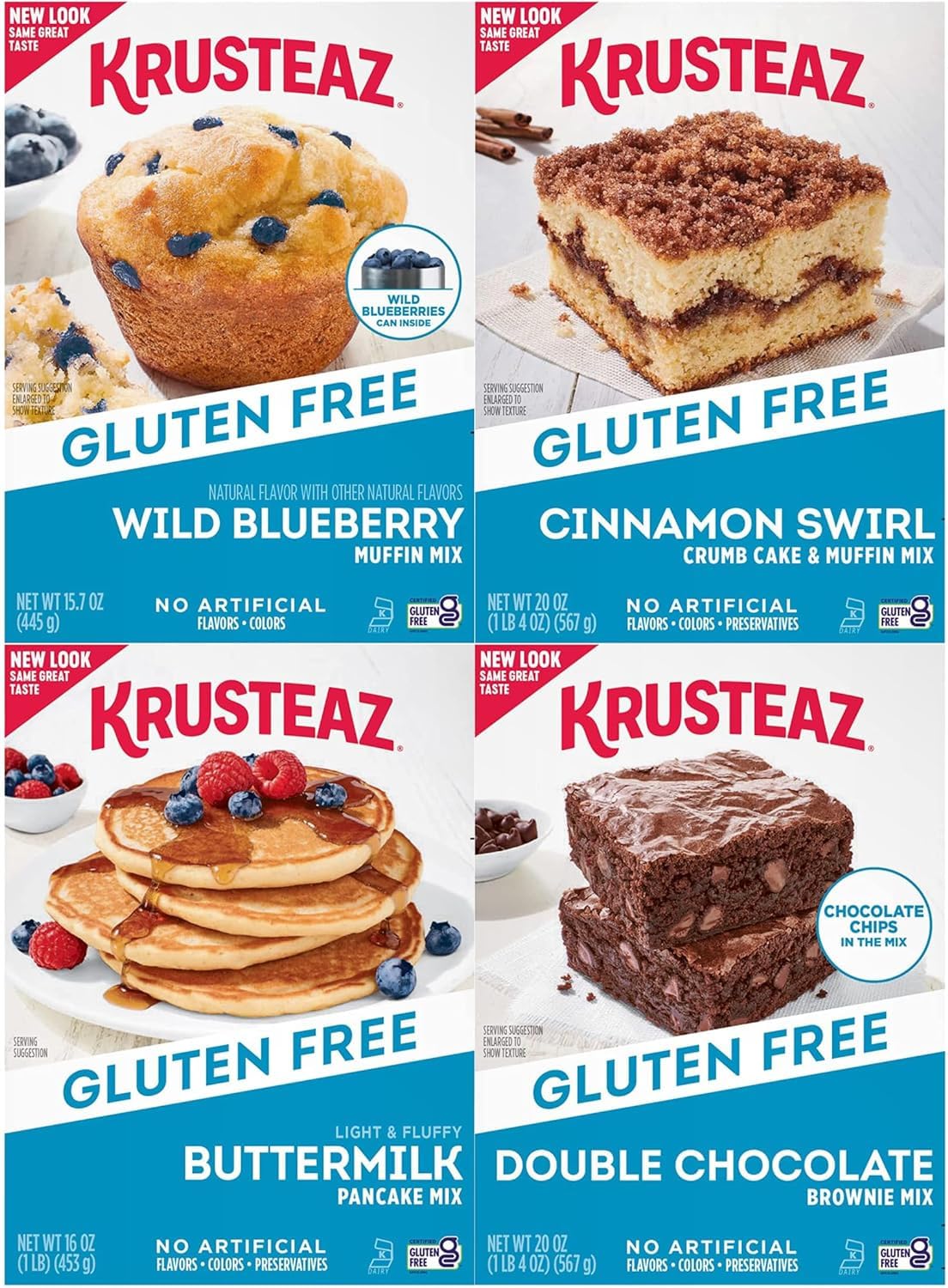 Krusteaz Gluten Free Chocolate Cake Mix, No Artificial Flavors, Colors, or Preservatives, 18 Ounce(Pack of 4)