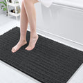 Arotive Luxury Chenille Bathroom Rug Mat, Extra Soft Thick Absorbent Shaggy Bath Rugs, Non-Slip Machine Wash Dry, Plush Bath Mats for Bathroom, Shower and Tub, 54x24, Dark Grey