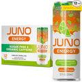 JUNO ENERGY Limeade Sparkling Energy Drink - Sugar Free Electrolytes, Energizing and Hydrating with 125mg Organic Caffeine from Green Coffee Beans, Organic Monk Fruit, Lime Juice & Electrolytes - Vegan, Gluten Free, 12 Pack