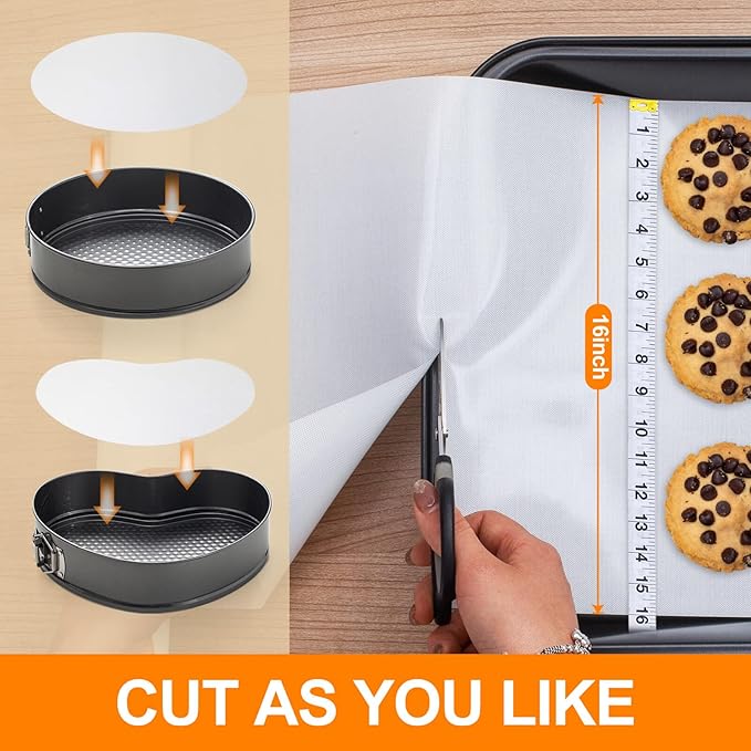 Silicone Baking Mat Roll -16IN x 10FT Non Stick Heat Resistant Food Grade Baking Mats, No Slip Reusable Freeze Dryer Mat,Pastry Mat,Countertop Protector Mat, Washable Oil-Proof Refrigerator Liners