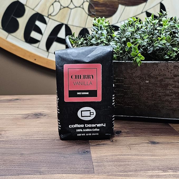 Cherry Vanilla Decaf Medium Roast Ground Flavored Coffee by Coffee Beanery - 12oz