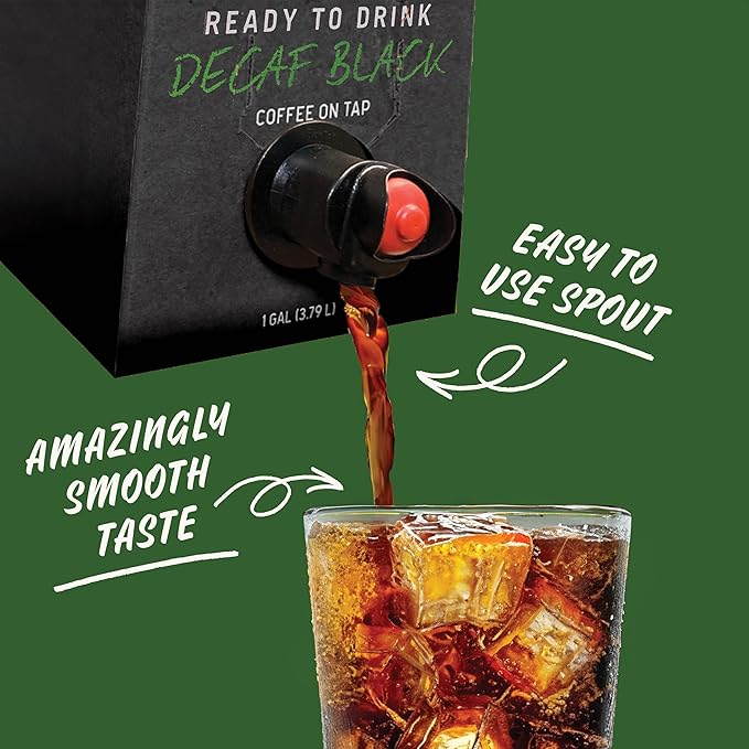 Java House Cold Brew Coffee on Tap (Pack of 2) – Premium 100% Arabica Decaf – Smooth Decaf with Chocolate & Caramel Notes – 1 Gallon Box (16 Servings) – Ready to Drink, No Caffeine, No Brewing Required, Fridge-Friendly