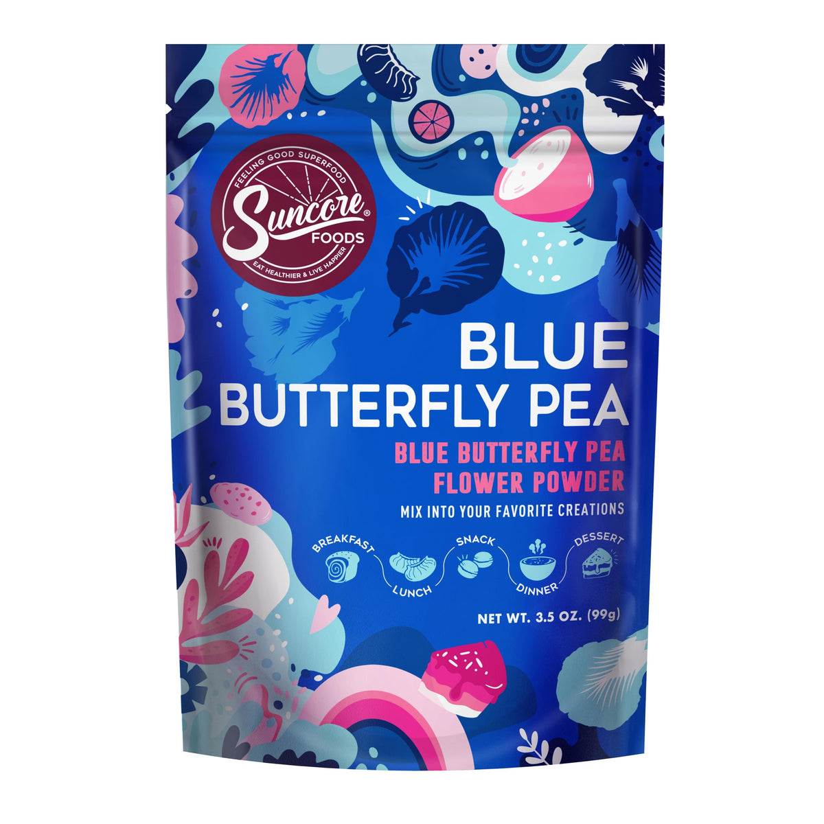 Suncore Foods Butterfly Pea Flower Powder 3.5oz | Gluten Free | Vegan