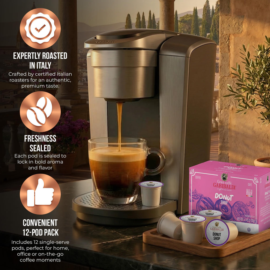 Caffè Garibaldi Donut Shop Coffee Pods, Light Roast, 72 Count Arabica Blend