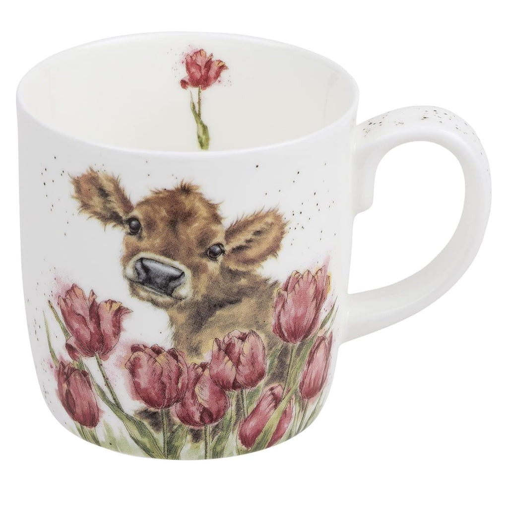Royal Worcester Wrendale Designs Bessie Cow Mug | 14 Ounce Large Coffee Mug with Cow Design | Made from Fine Bone China | Microwave and Dishwasher Safe