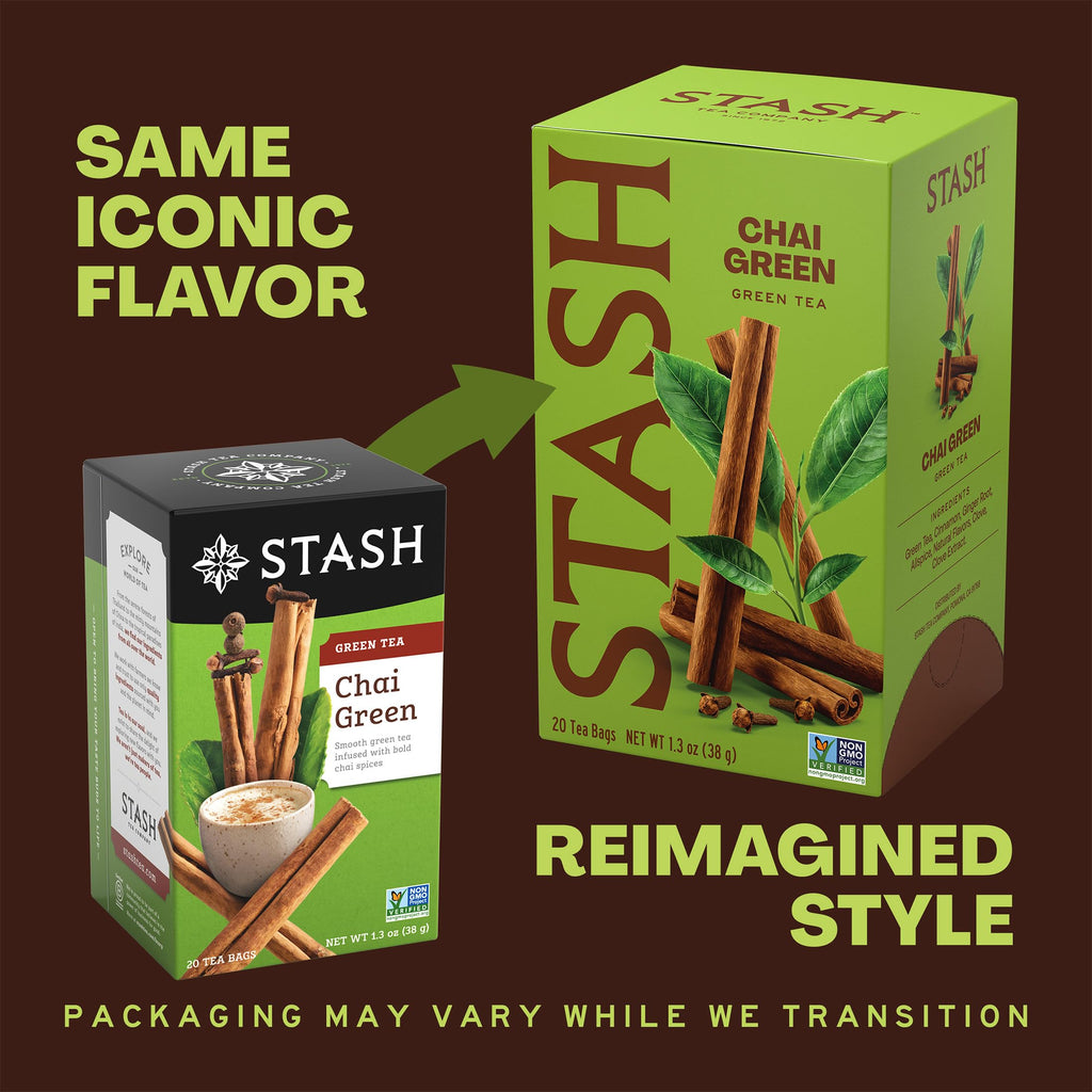 STASH Chai Green Tea, 120 Bags (6 Boxes of 20), Caffeinated