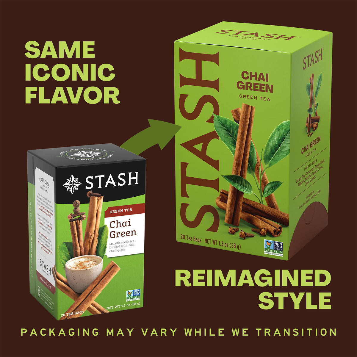 STASH Chai Green Tea, 120 Bags (6 Boxes of 20), Caffeinated