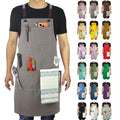 Stenffy Kitchen Apron, Work Apron, Canvas Apron, Dark Gray