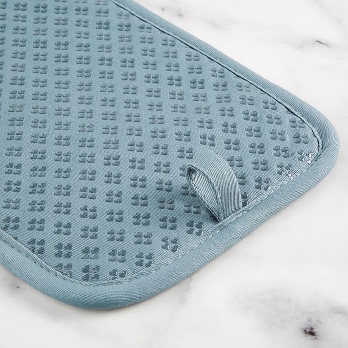 KitchenAid Asteroid Pot Holder 2-Pack Set, Fog Blue, 7"x10"