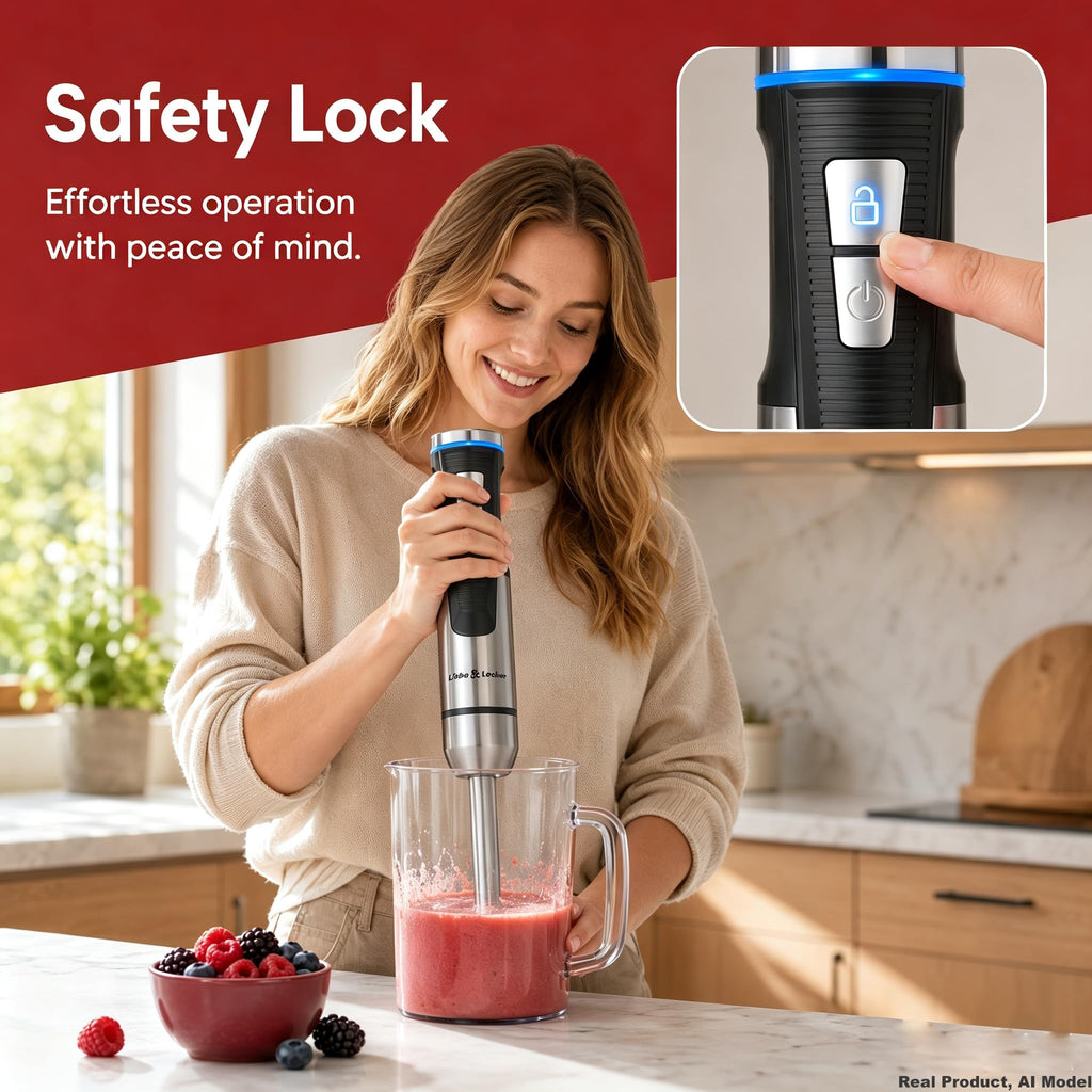 Liebe&Lecker Cordless Immersion Blender, 3-in-1 Handheld Stick Blender