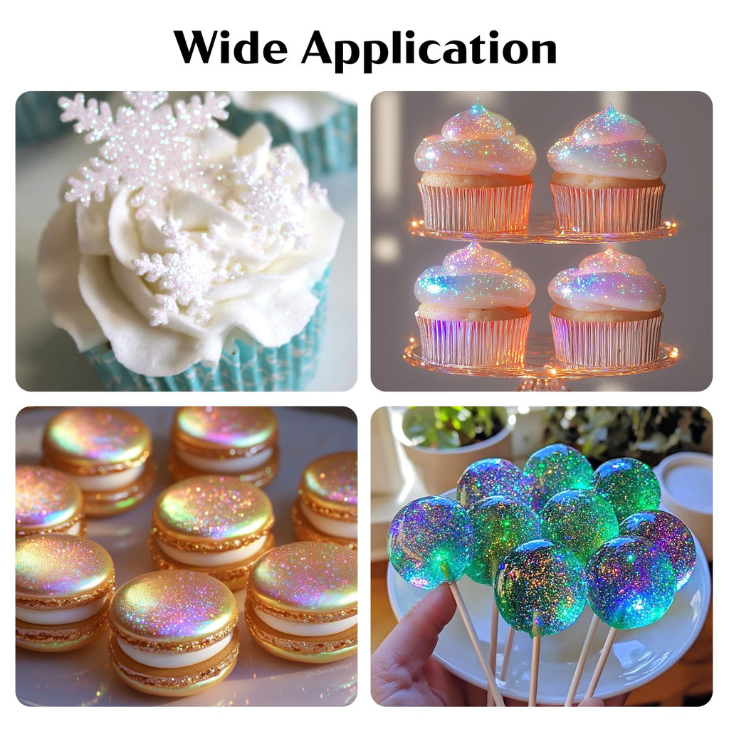 Iridescent Edible Glitter – 5g Rainbow Luster Dust Drink Glitter, Food Grade Shimmer Powder for Cocktails, Cakes, Beverages, Chocolate & Candy