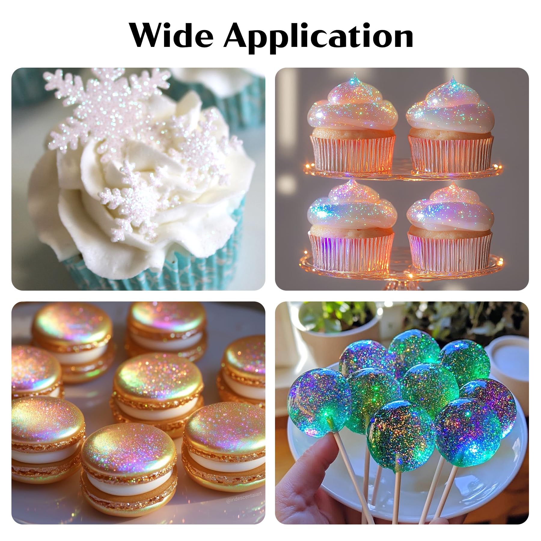 Iridescent Edible Glitter – 5g Rainbow Luster Dust Drink Glitter, Food Grade Shimmer Powder for Cocktails, Cakes, Beverages, Chocolate & Candy
