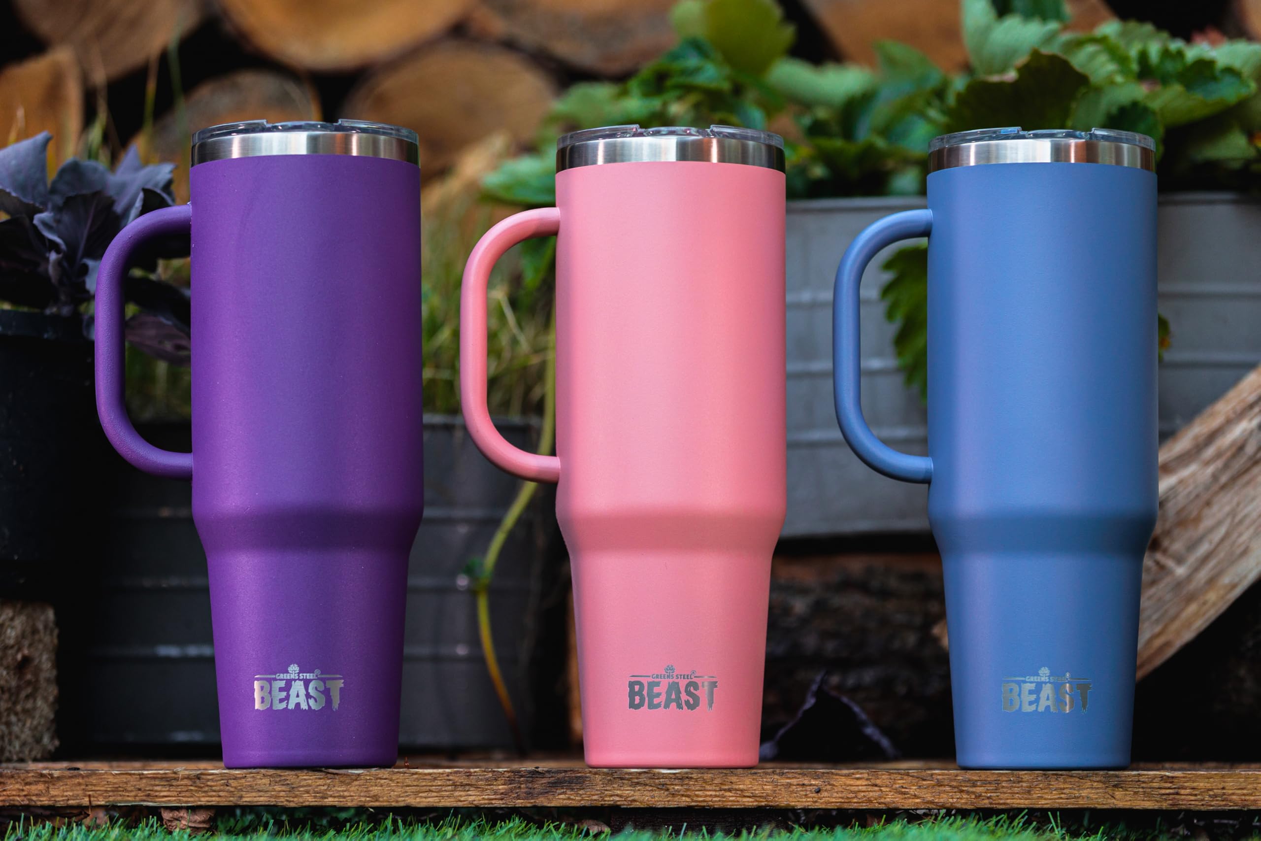 Beast 50 oz Tumbler with Handle Stainless Steel Vacuum Insulated Coffee Ice Cup Double Wall Travel Flask (Stormy Sky Blue)