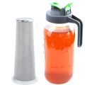 64 Oz Mason Jar Cold Brew Coffee Tea Maker With Food Grade Filter Infuser 2 Quart Glass Pitcher With Lid Half Gallon Iced Hot Tea Pitchers Leak-Proof Jug For Coffee Sun Tea Juice Lemonade Cold Brew
