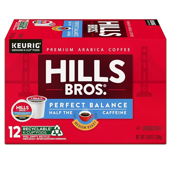 Hills Bros. House Blend Keurig K-Cup Pods for Keurig Brewers – Dark Roast Premium Arabica Blend, Kosher – 1 Pack of 12 Single Serve Pods