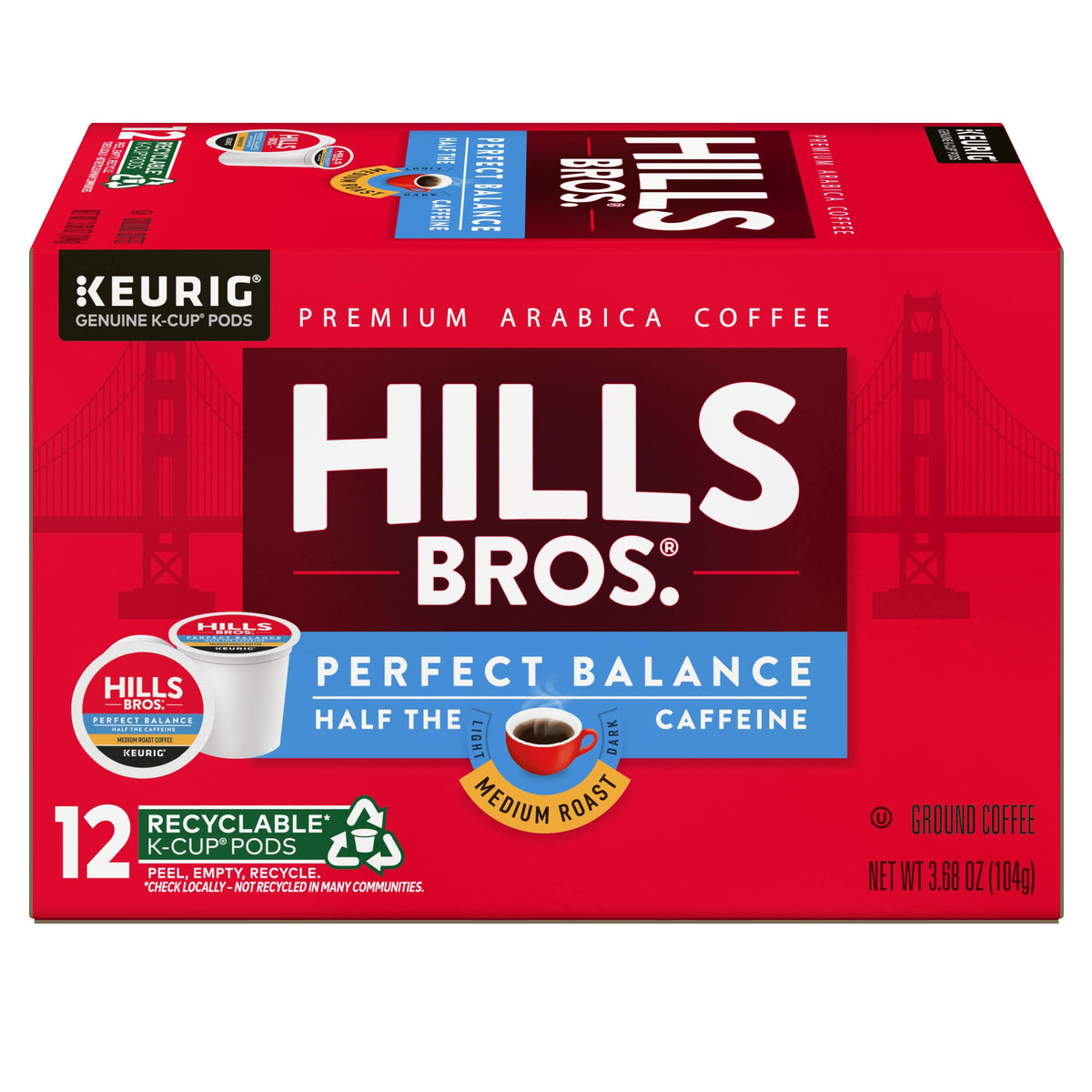 Hills Bros. Coffee Pods - Colombian, 12 Single Serve Pods