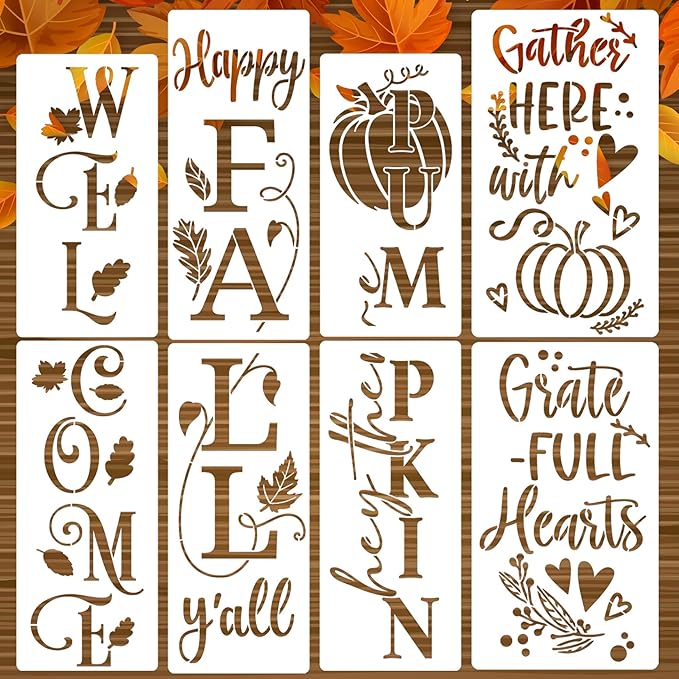 Fall Stencils for Crafts Reusable Fall Stencils for Painting on Wood 6"