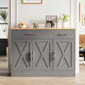 Vongrasig 43” Coffee Bar Cabinet, Farmhouse Buffet Cabinet with Storage, Sideboard Buffet with Drawers and Shelves for Kitchen, White