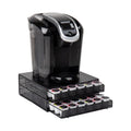 Mind Reader 2 Drawer Coffee Pod Organizer with Removable Dividers, 72 Pod Capacity, Metal Mesh Coffee Station Base with Guided Drawer Track, Black