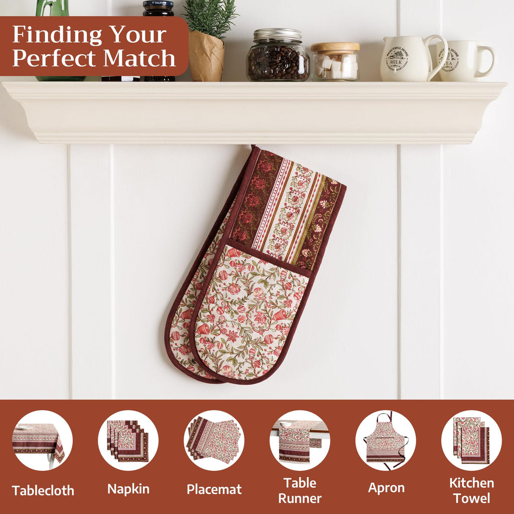 Maison d' Hermine Double Oven Mitts 100% Cotton Double Oven Glove (7"x35")