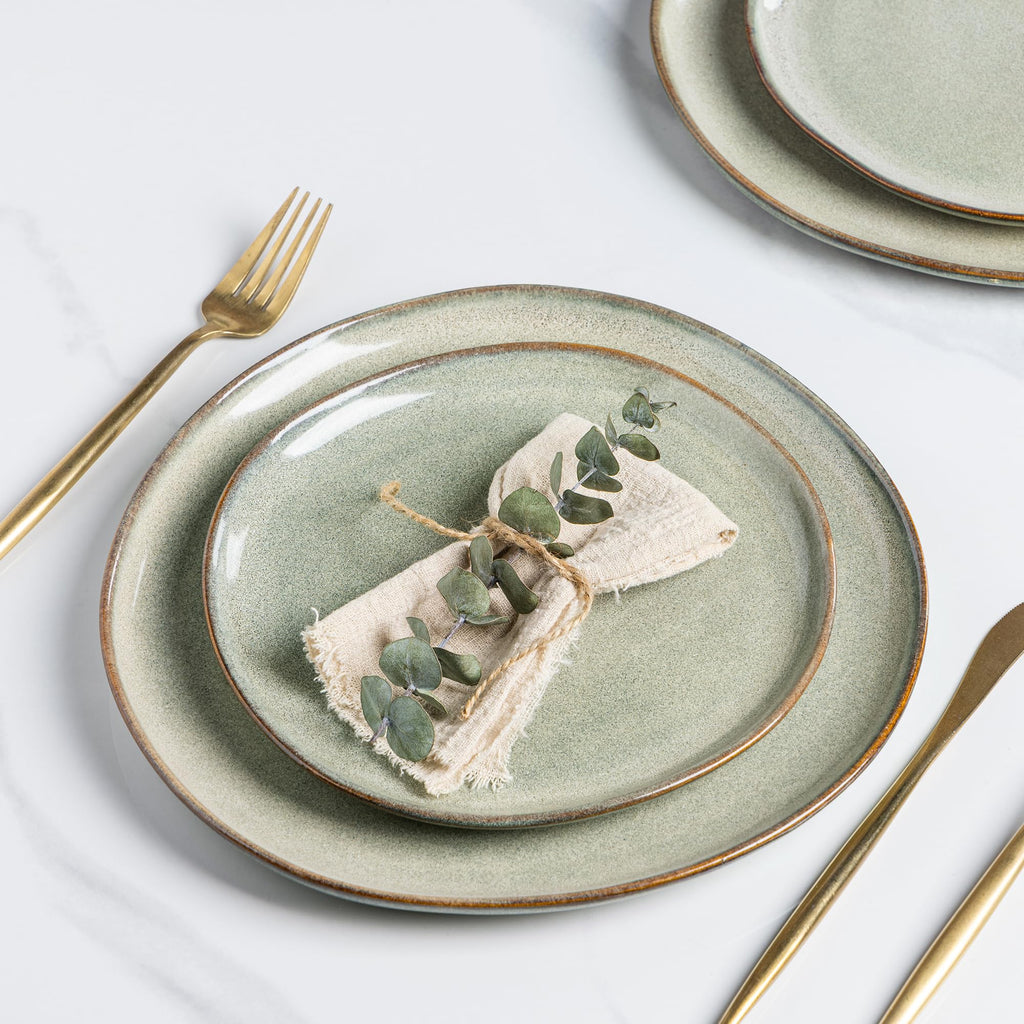 AmorArc Ceramic Dinner Plates Set of 6, 10.5 Inch Stoneware Plates Set