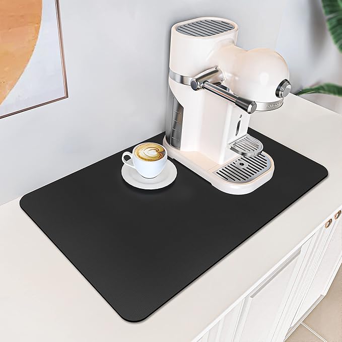 PoYang 24x16 Inch Coffee Mat, Large Dish Drying Mat