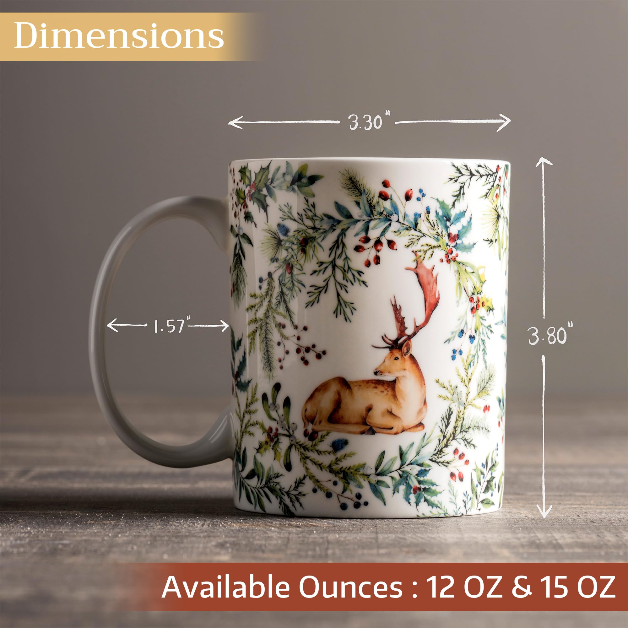 Maison d' Hermine Coffee Mug with Handles Tea Cups (15 Ounce, Pack of 2)