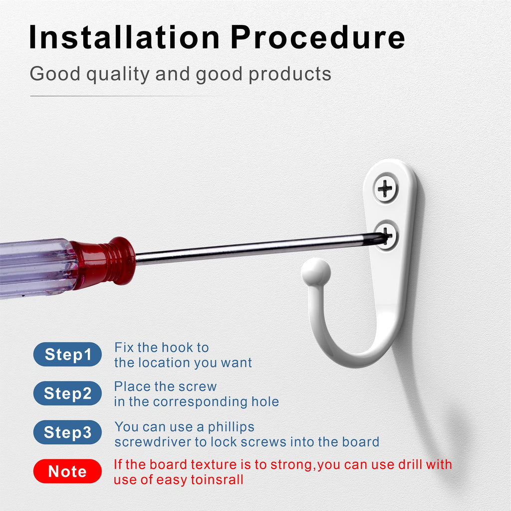 ZAYBOD 15 Pack White Hooks for Hanging - Heavy Duty Zinc Alloy Wall Mounted Hook for Home Organization - Modern Matte White Coat Hook for Entryway, Bathroom, Bedroom & Kitchen