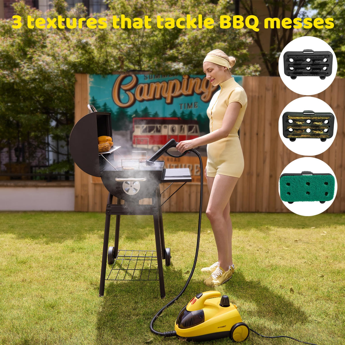STEAMBOT 34-in-1 Steam Cleaner mop for Home & Car, 2L Water Tank, 4.3ft Hose, Deep Steam Cleaning for Floors, Tiles, Grout, Windows, Kitchen, Living Room – Multi-Surface Steamer