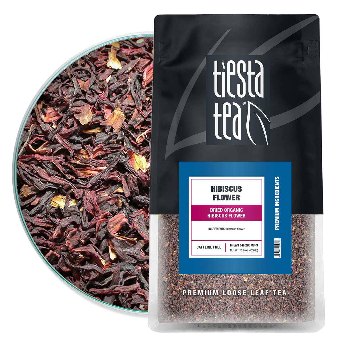 Tiesta Tea Dried Hibiscus Loose Leaf Cut & Sifted Hibiscus Flower Tea 16oz