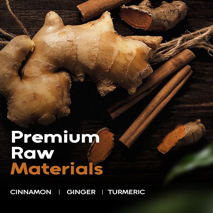 FullChea - Turmeric Ginger Cinnamon Tea Bags, 120 Teabags, 2g/bag - Premium Turmeric, Ginger, Cinnamon - Non-GMO - Caffeine-free - Aid Digestion & Boost Immunity