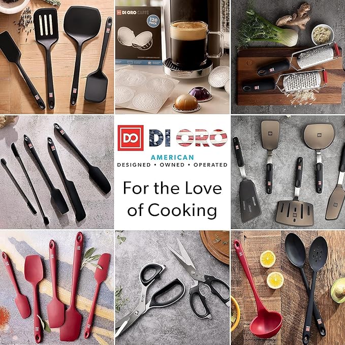 DI ORO Silicone Spatula Set - Rubber Kitchen Spatulas for Baking, Cooking, & Mixing - 600°F Heat-Resistant & BPA Free Silicone Scraper Spatulas for Nonstick Cookware - Dishwasher Safe (3pc, Clay)