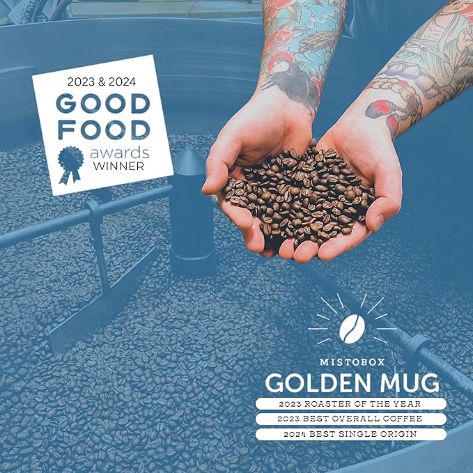 Goshen Coffee Roasters Whole Bean Old School Tattoo House Blend | Medium Roast, Brewed or Espresso | Award-Winning, Natural and Washed | Caramel, Nutty, Orange Flavors | 5 lb Bag