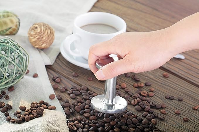 New Star Foodservice Commercial Grade Stainless Steel 18/8 Frothing Pitcher (Espresso Tamper)