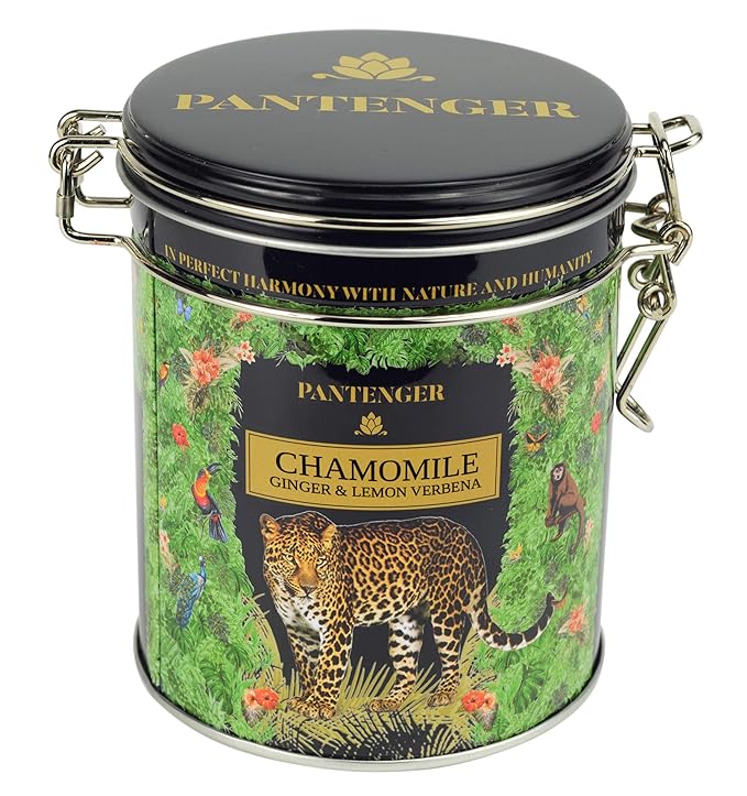 Organic German Chamomile & Ginger Herbal Tea | Loose Leaf Tea - 40 Servings | Calming and Digestive Caffeine Free Herbal Tea | By Pantenger