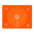 Silicone Baking Mat for Rolling Pastry Dough with Measurements, 25.6 x 17.7 BPA Free Non stick and Non Slip Orange Table Sheet Baking Supplies for Bake Pizza Cake