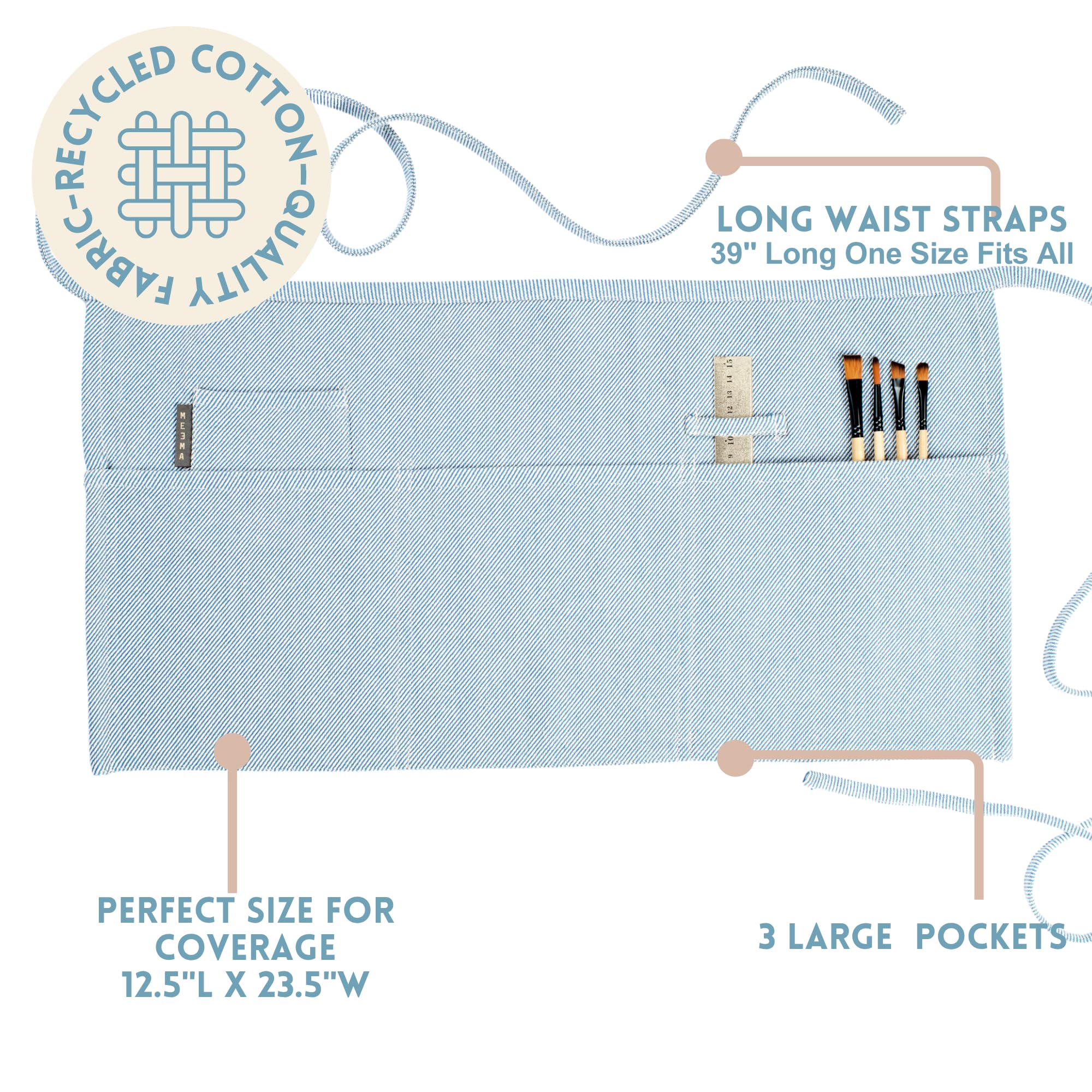MEEMA Chef Waist Aprons for Women with Pockets, Adjustable Cooking Aprons