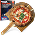 KitchenStar 14-Inch Acacia Wood Pizza Peel – Large Wooden Cutting & Serving Board with Handle – Natural Oil Finish – Ideal Pizza Oven Accessory for Easy Sliding & Prep