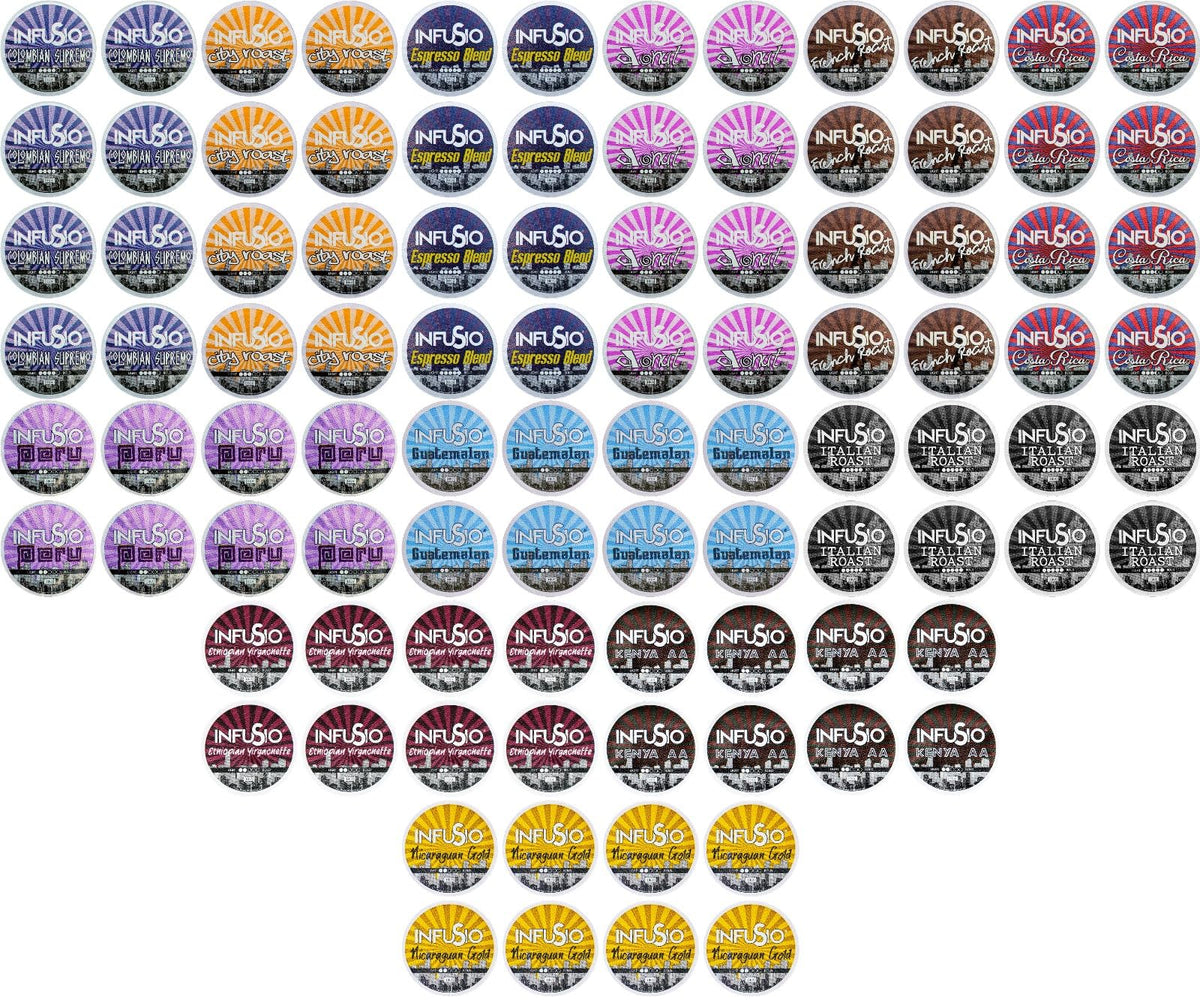 96 Count - French Roast, Single serve Coffee pods for Keurig K Cup® Brewers - InfuSio Premium Roasted Coffee (French Roast, 96 count Compatible with 2.0)……
